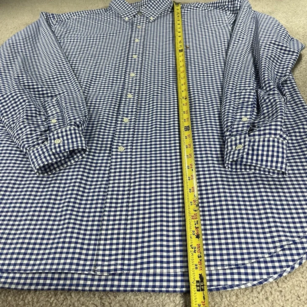 Ralph Lauren‎ Men 2XL Classic Fit Blue Gingham Long Sleeve Button Down Shirt EUC